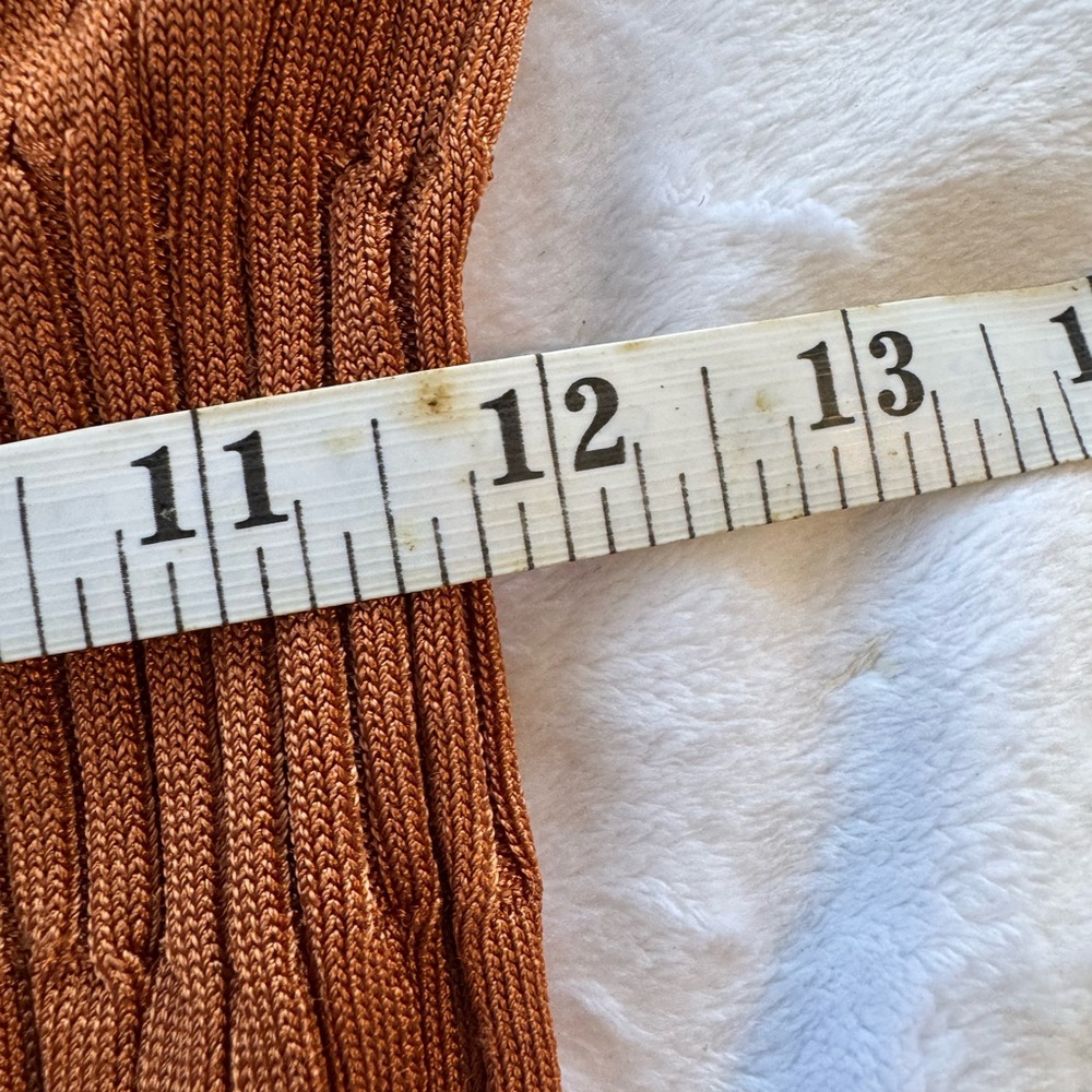 Free People Bodycon Knit Midi Dress in Rust Size Small Festival Summer Bohemian - Picture 12 of 14